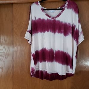 Boutique purple tye dyed blouse size 1x NWT